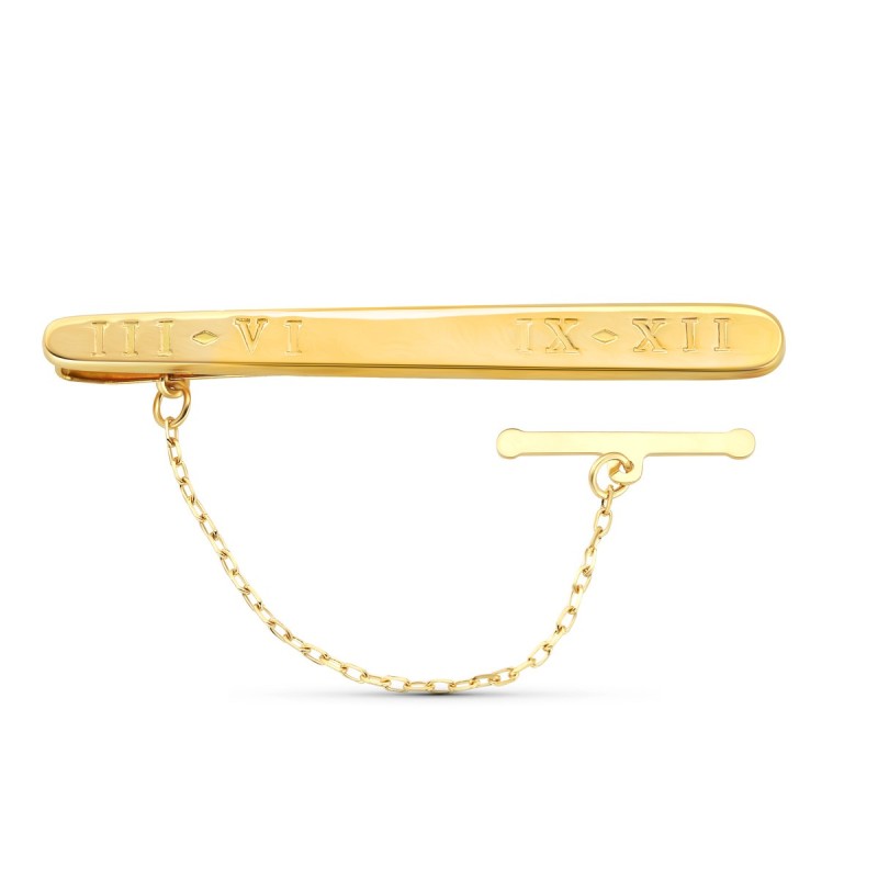 Pisacorbata Clip De Corbata Oro Amarillo Numeros 54X6 Mm oro 18k