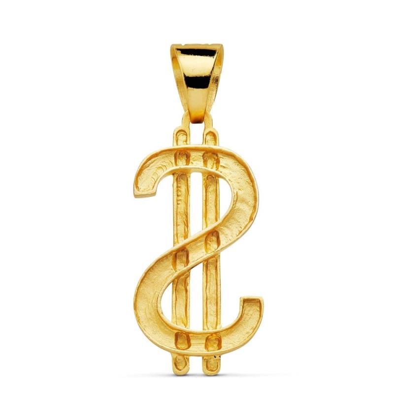 Colgante Simbolo Dolar Oro Amarillo. 41 X 21 Mm oro 18k