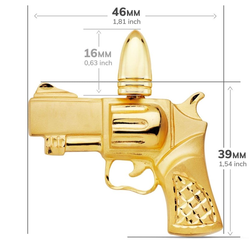 Colgante Pistola Oro Amarillo 46X39 Mm oro 18k