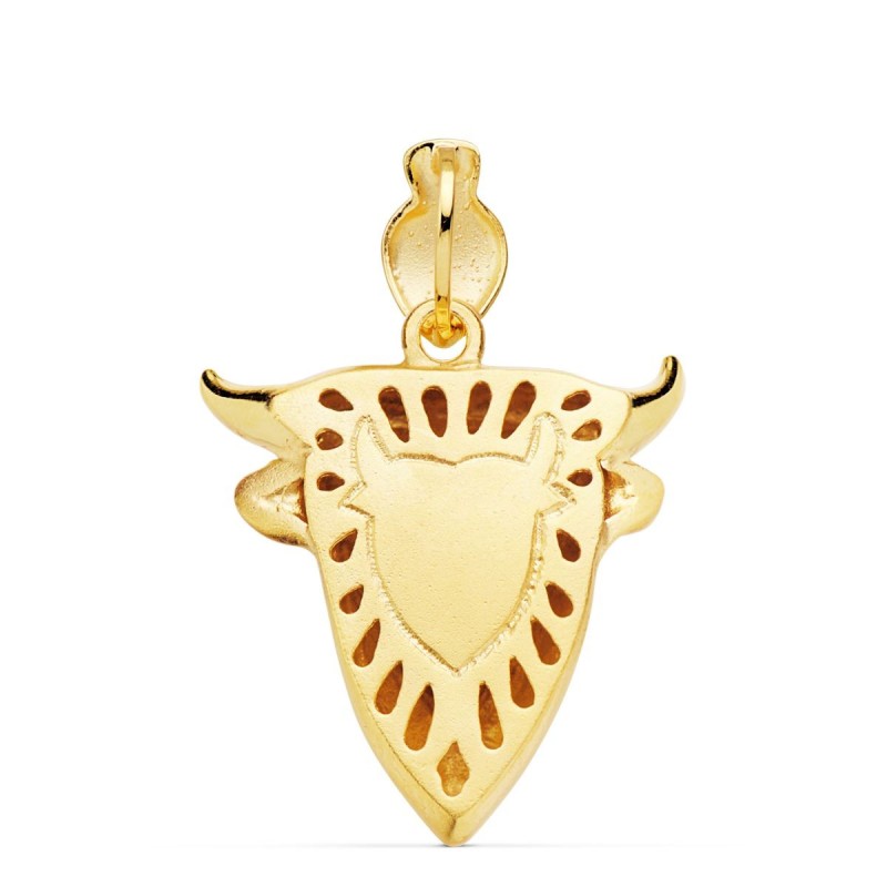 Colgante Oro Amarillo Fundido Cabeza De Toro 27X25 Mm oro 18k