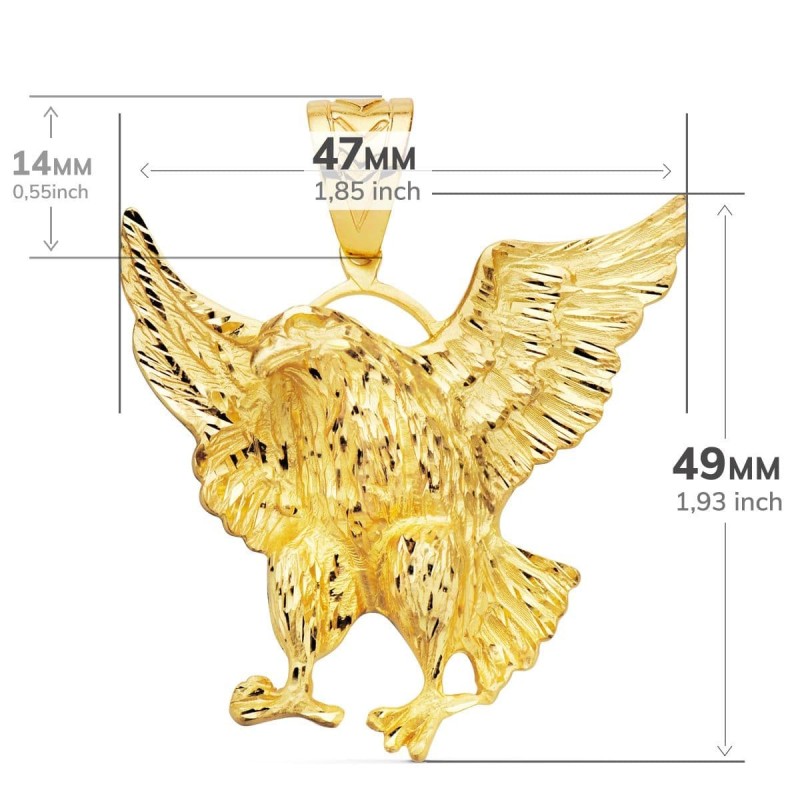 Colgante Aguila Calva Americana Oro Amarillo 49X47 Mm oro 18k