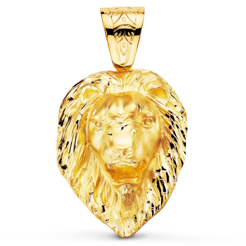 Colgante Leon Gigante Tallado Oro Amarillo 66X56 Mm oro 18k