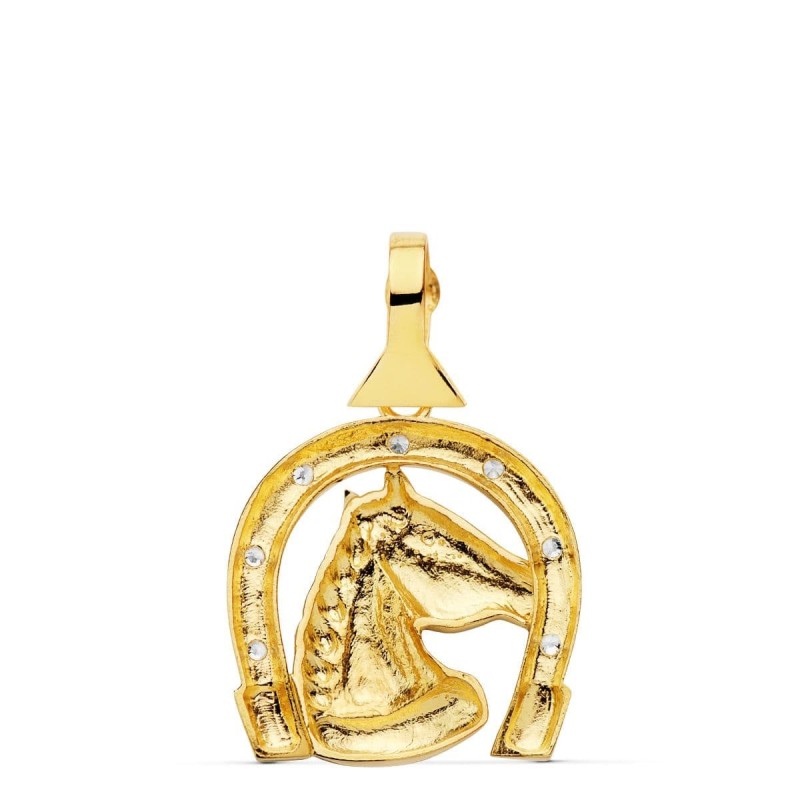 Colgante Oro Amarillo Herradura Circonita 28X24 Mm oro 18k