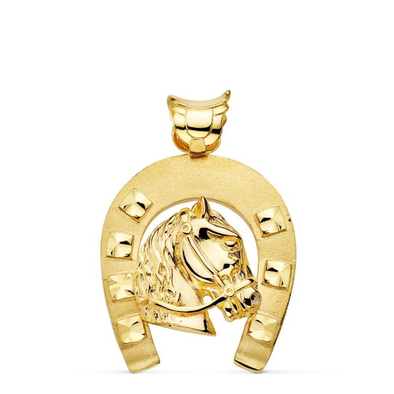 Colgante Oro Amarillo Herradura Con Caballo 44X39 Mm oro 18k