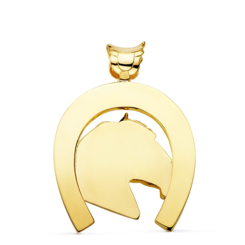 Colgante Oro Amarillo Herradura Con Caballo 50X44 Mm oro 18k