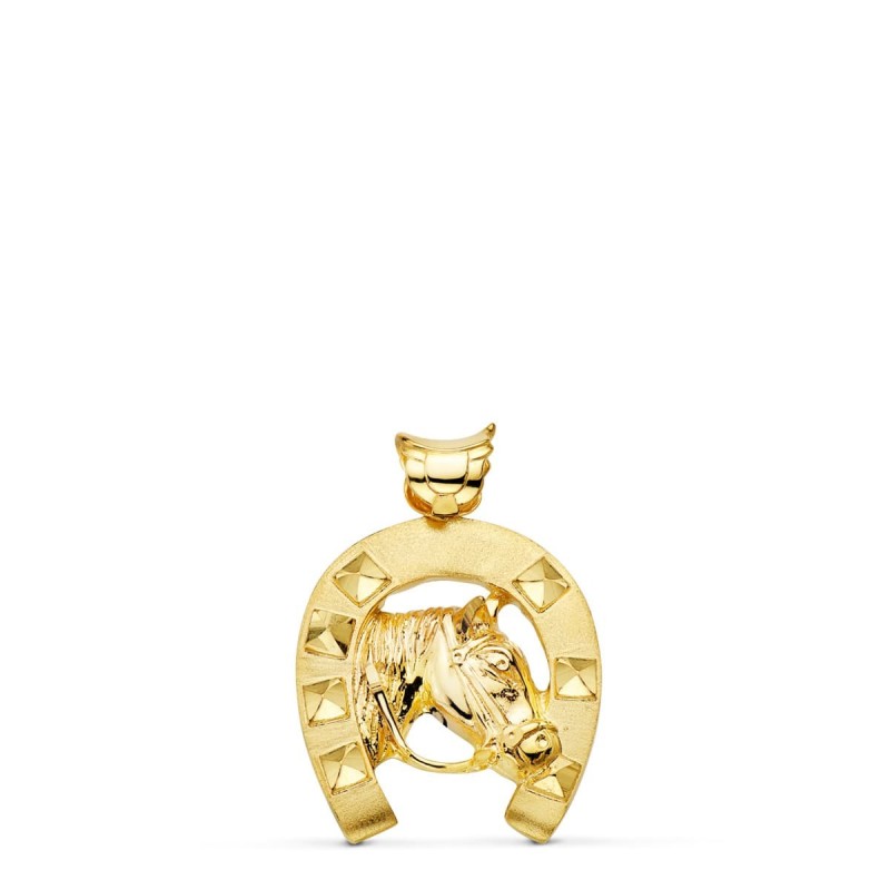 Colgante Oro Amarillo Herradura Con Caballo 29X27 Mm oro 18k