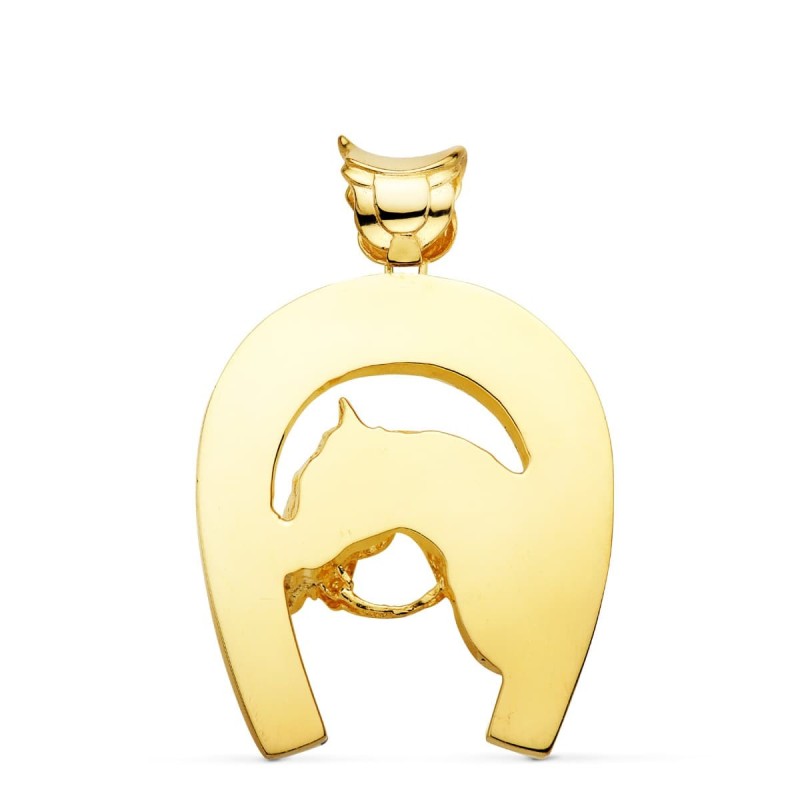 Colgante Oro Amarillo Herradura Con Caballo 48X40 Mm oro 18k