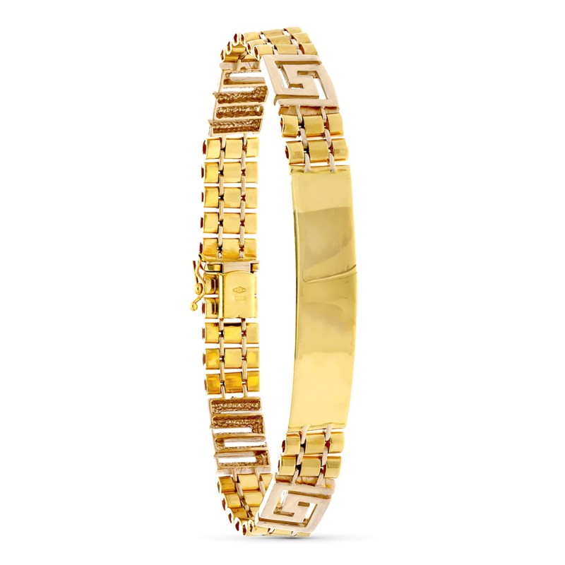 Pulsera Esclava Hombre Oro Amarillo Hueca 22 Cm Ancho 10 Mm oro 18k