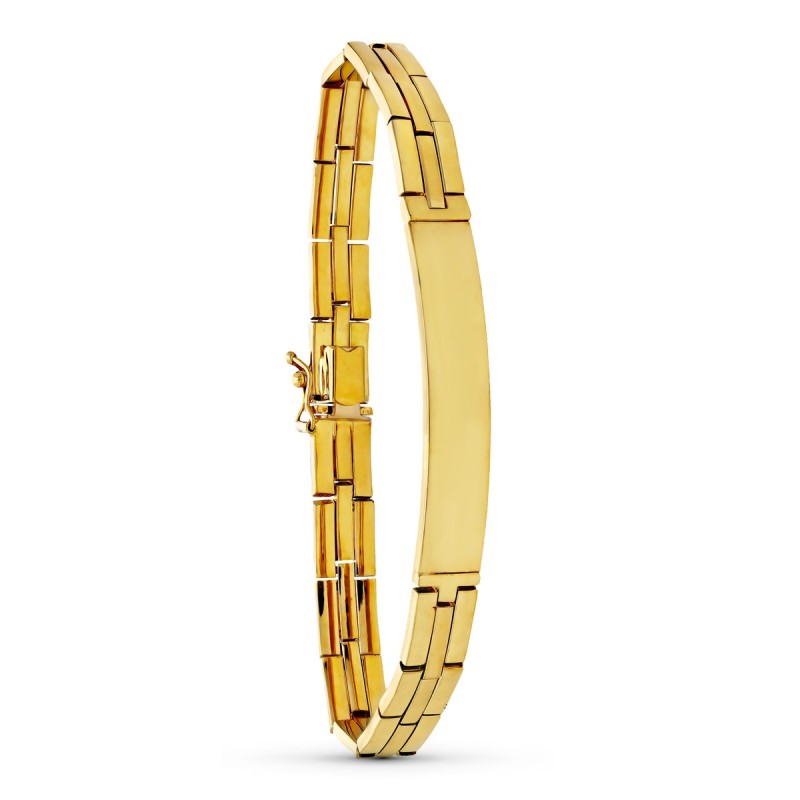 Pulsera Esclava Oro Amarillo Panther Caballero Longiutd 20Cm Ancho 6 Mm oro 18k