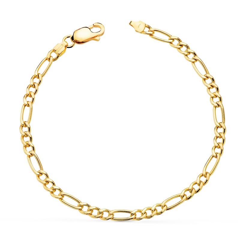 Pulsera Oro Amarillo Cartier 3X1 Hueca Ancho 3,5 Mm Largo: 19Cm oro 18k