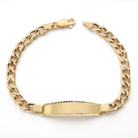 Esclava Oro Amarillo Barbada Hueca 19Cm oro 18k