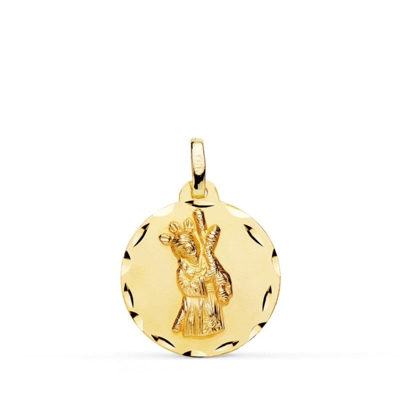 Medalla Oro Amarillo Gran Poder Tallada 18 Mm oro 18k
