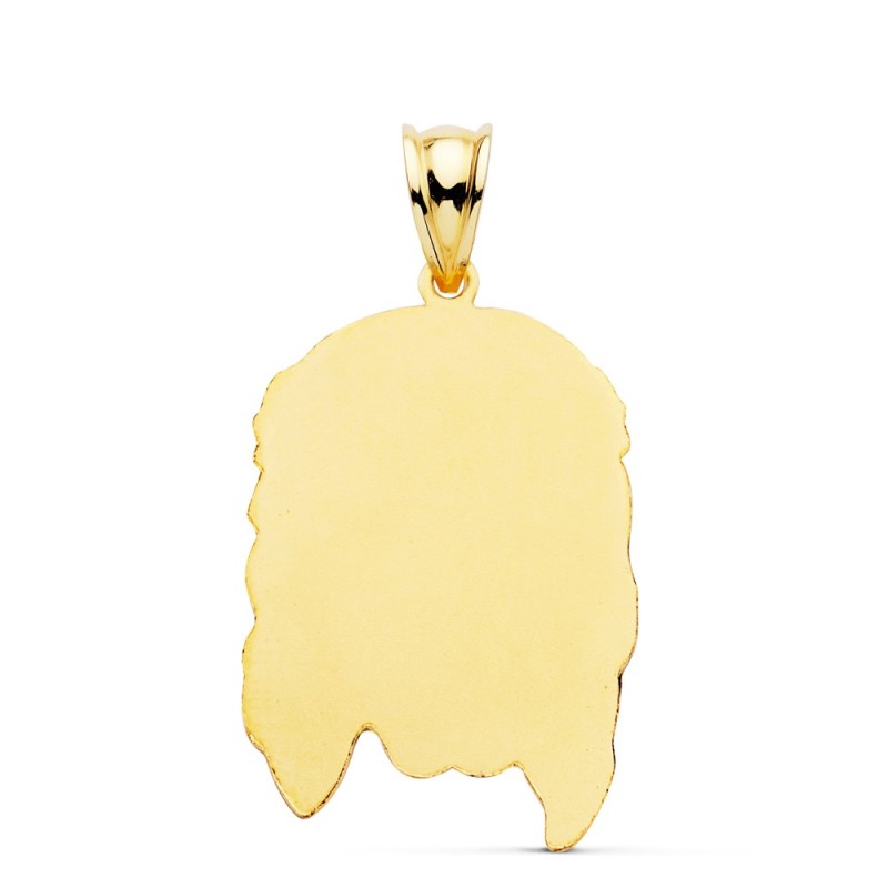 Colgante Oro Amarillo Cabeza De Cristo Estampado. 30X19 Mm oro 18k