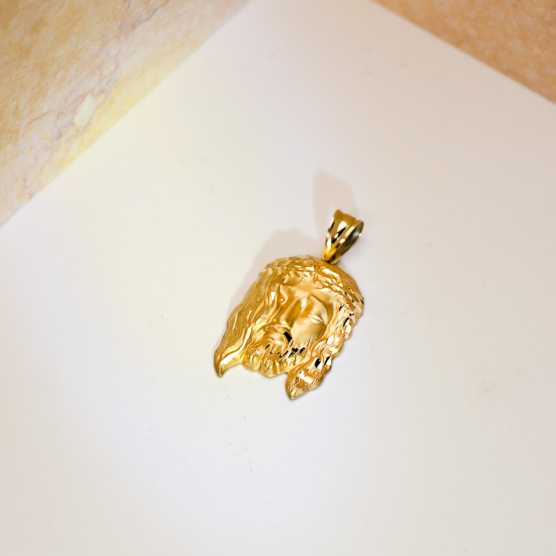 Colgante Oro Amarillo Cabeza De Cristo Estampado. 30X19 Mm oro 18k