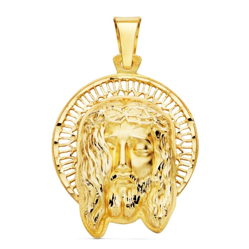 Colgante Colgante Oro Amarillo Cabeza De Cristo Orla 29X25 Mm oro 18k