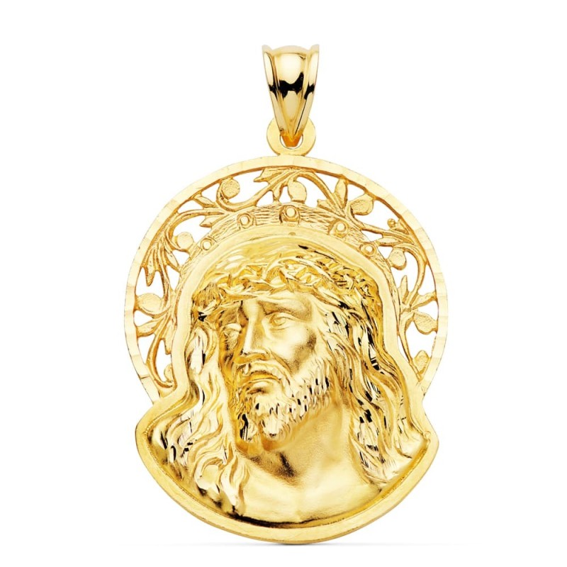 Colgante Colgante Oro Amarillo Cabeza De Cristo Orla 32X26 Mm oro 18k