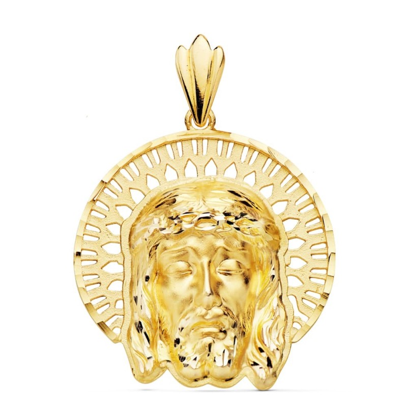 Colgante Colgante Oro Amarillo Cabeza De Cristo Orla 31X31 Mm oro 18k