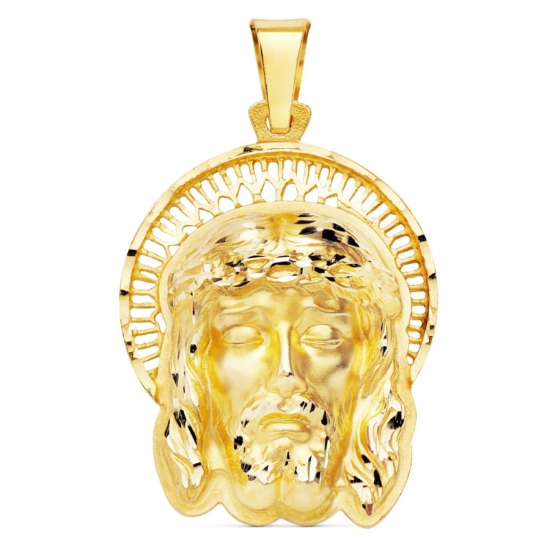 Colgante Oro Amarillo Cabeza De Cristo Orla 35X25 Mm oro 18k