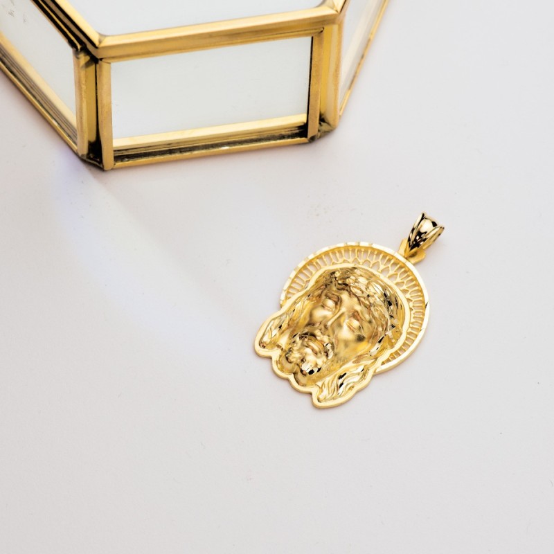 Colgante Oro Amarillo Cabeza De Cristo Orla 35X25 Mm oro 18k
