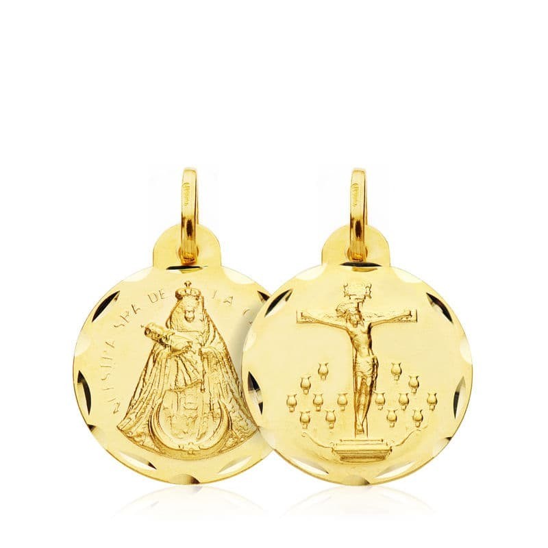 Escapulario Oro Amarillo Cristo De La Laguna Virgen De La Candelaria 16 Mm oro 18k