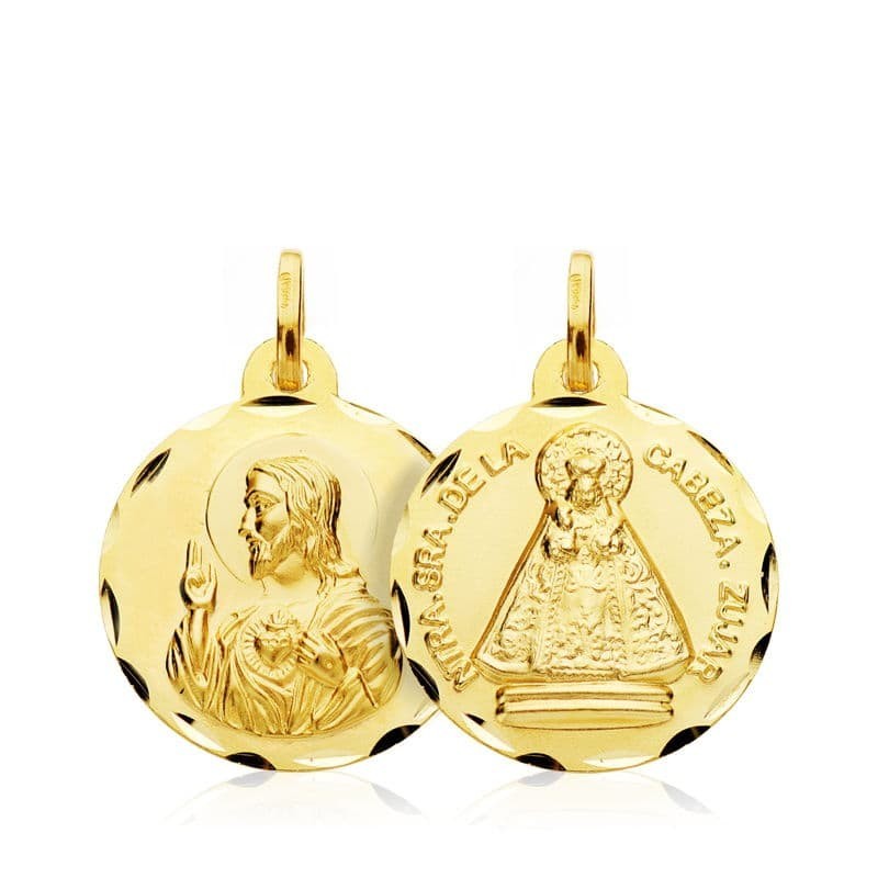 Escapulario Oro Amarillo Corazon De Jesus Virgen De Zujar Oro Amarillo 18 Mm oro 18k