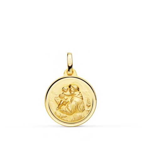 Medalla Oro Amarillo San Antonio Bisel 16 Mm oro 18k