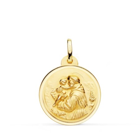 Medalla Oro Amarillo De San Antonio Bisel 20 Mm oro 18k