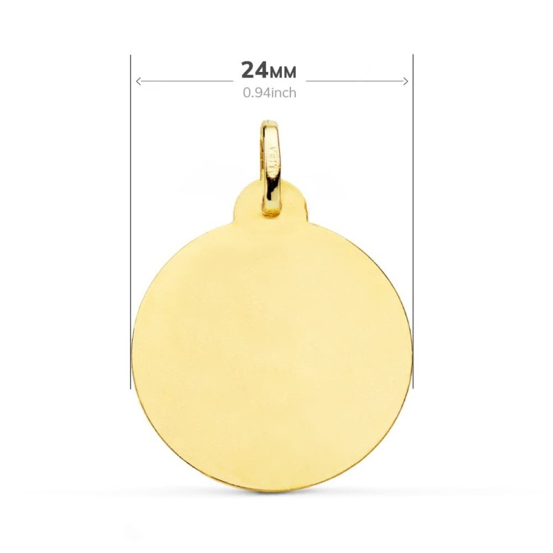Medalla Oro Amarillo San Antonio Tallada 24 Mm oro 18k