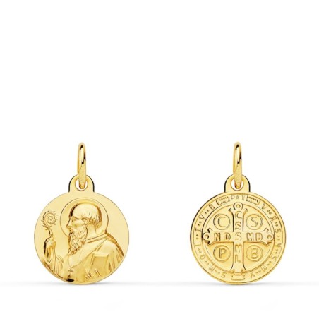 Escapulario Oro Amarillo San Benito 12 Mm oro 18k