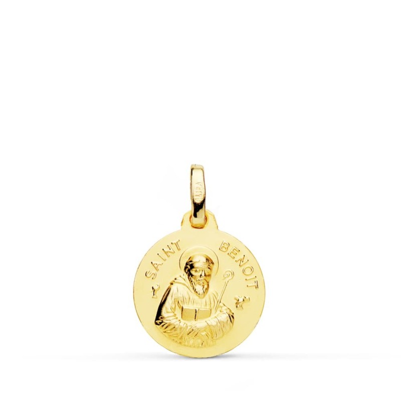 Medalla Oro Amarillo Saint Benoit 14 Mm oro 18k