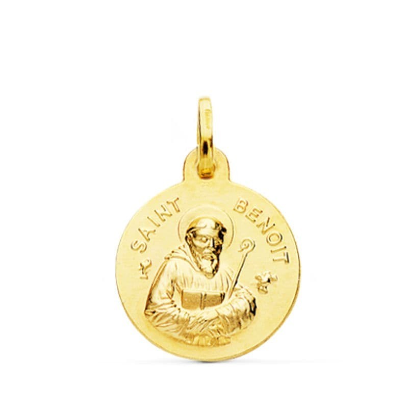 Medalla Oro Amarillo Saint Benoit 16 Mm oro 18k