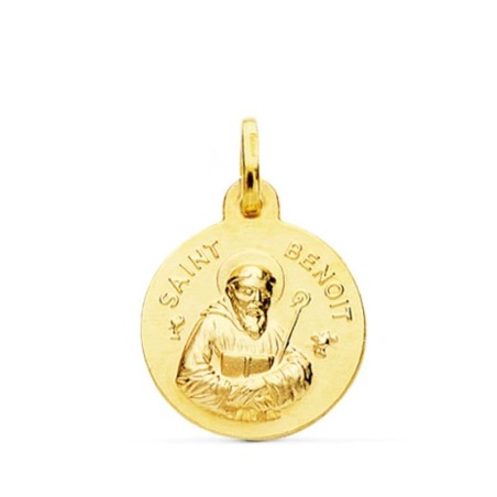 Medalla Oro Amarillo Saint Benoit 16 Mm oro 18k