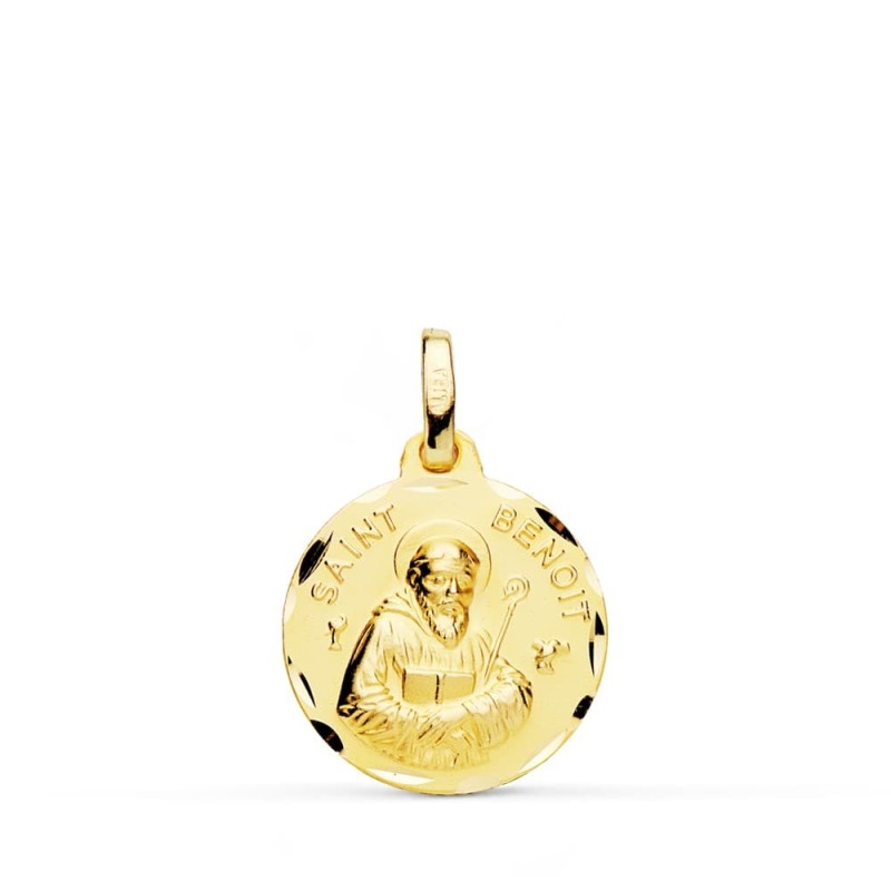 Medalla Oro Amarillo Saint Benoit 16 Mm oro 18k