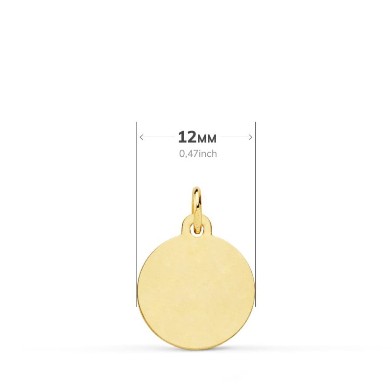 Medalla Oro Amarillo San Cristobal Bisel 12 Mm oro 18k