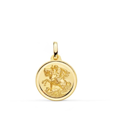 Medalla Oro Amarillo San Jorge Bisel 16 Mm oro 18k