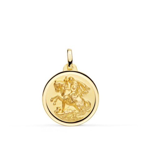 Medalla Oro Amarillo San Jorge Bisel 18 Mm oro 18k