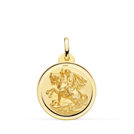 Medalla Oro Amarillo San Jorge Bisel 24 Mm oro 18k