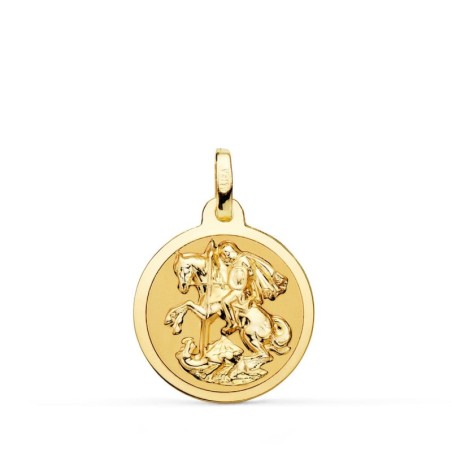 Medalla Oro Amarillo San Jorge Brillo 18 Mm oro 18k