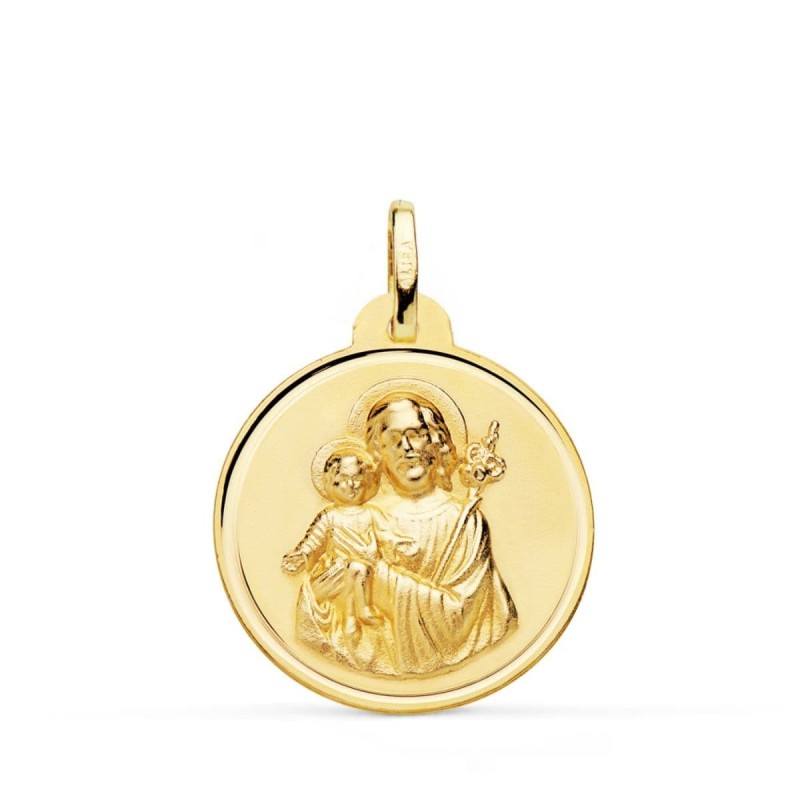 Medalla Oro Amarillo San Jose Bisel 24 Mm oro 18k