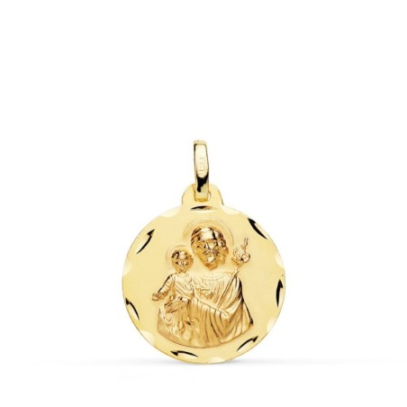 Medalla Oro Amarillo San Jose 18 Mm oro 18k