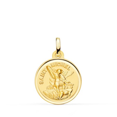 Medalla Oro Amarillo Saint Michel Con Bisel 16 Mm oro 18k