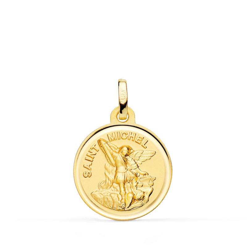 Medalla Oro Amarillo Saint Michel Con Bisel 18 Mm oro 18k