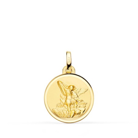 Medalla Oro Amarillo San Miguel Bisel 16 Mm oro 18k