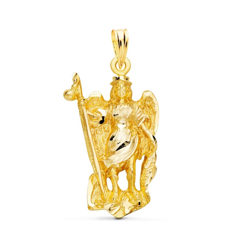 Colgante Oro Amarillo San Rafael Silueta. 29 X 17 Mm. oro 18k
