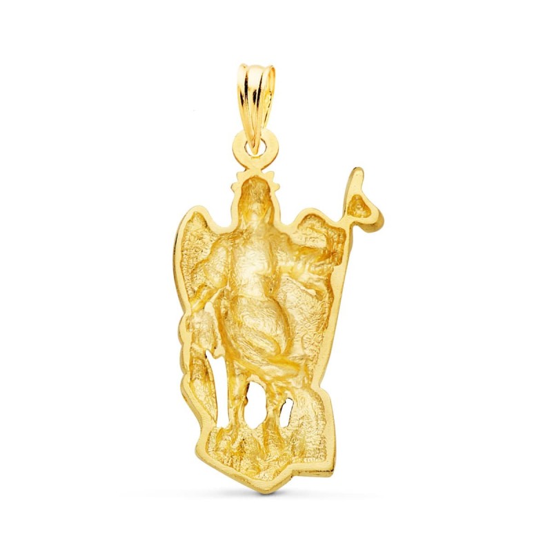 Colgante Oro Amarillo San Rafael Silueta. 29 X 17 Mm. oro 18k