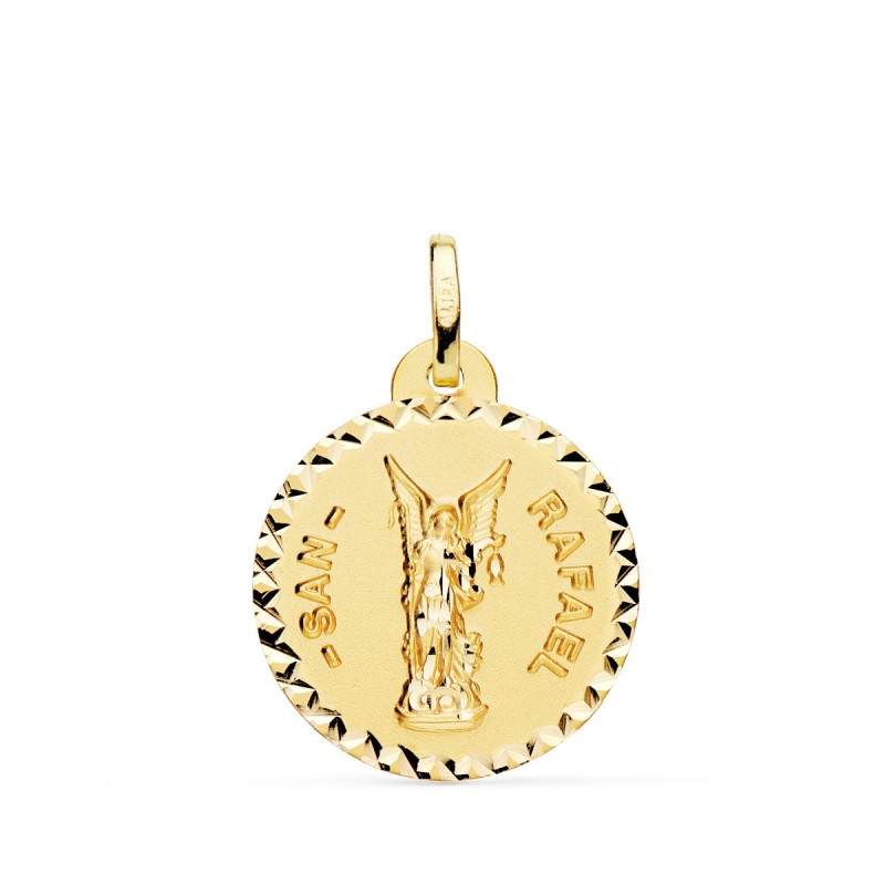 Medalla Oro Amarillo San Rafael Tallada 20 Mm oro 18k