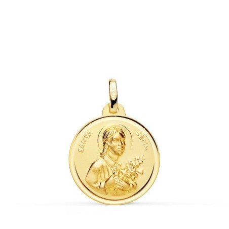 Medalla Oro Amarillo Santa Gema Bisel 18 Mm oro 18k