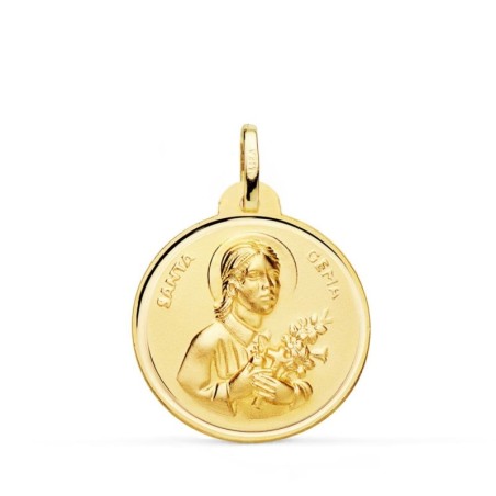 Medalla Oro Amarillo Santa Gema Bisel 22 Mm oro 18k