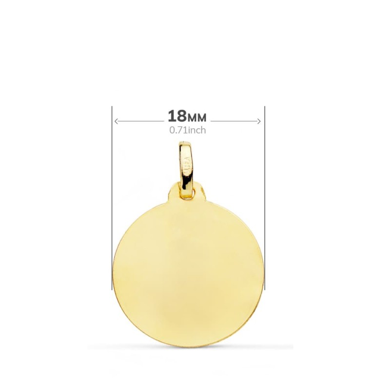 Medalla Oro Amarillo Santa Teresa Bisel 18 Mm oro 18k