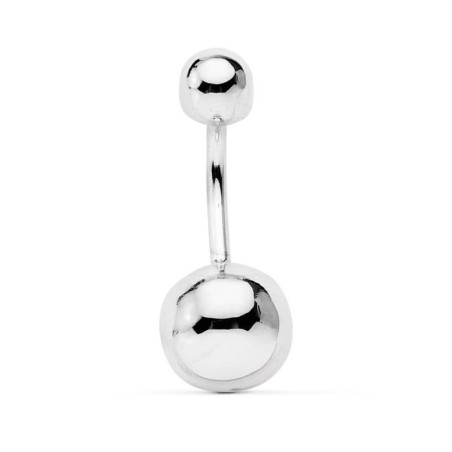 Piercing Oro Blanco Ombligo Bola 8 Mm oro 18k